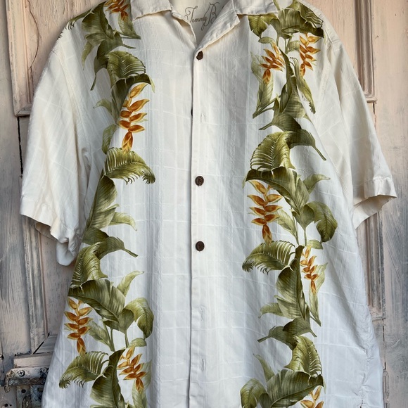 Tommy Bahama Cream Silk Shirt - Picture 1 of 2